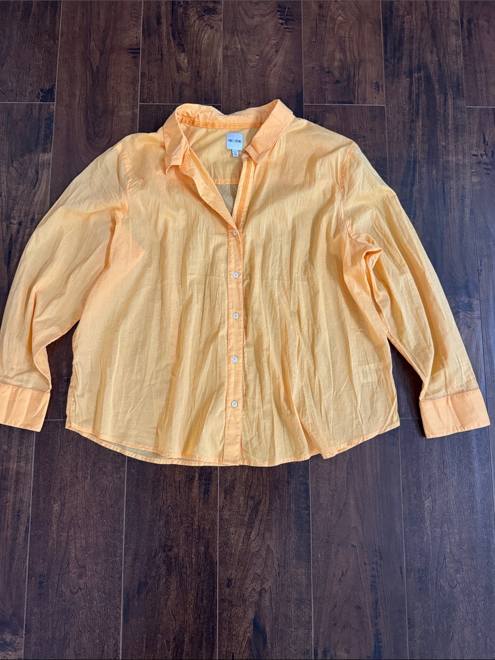 Nic+Zoe Orange Button Down